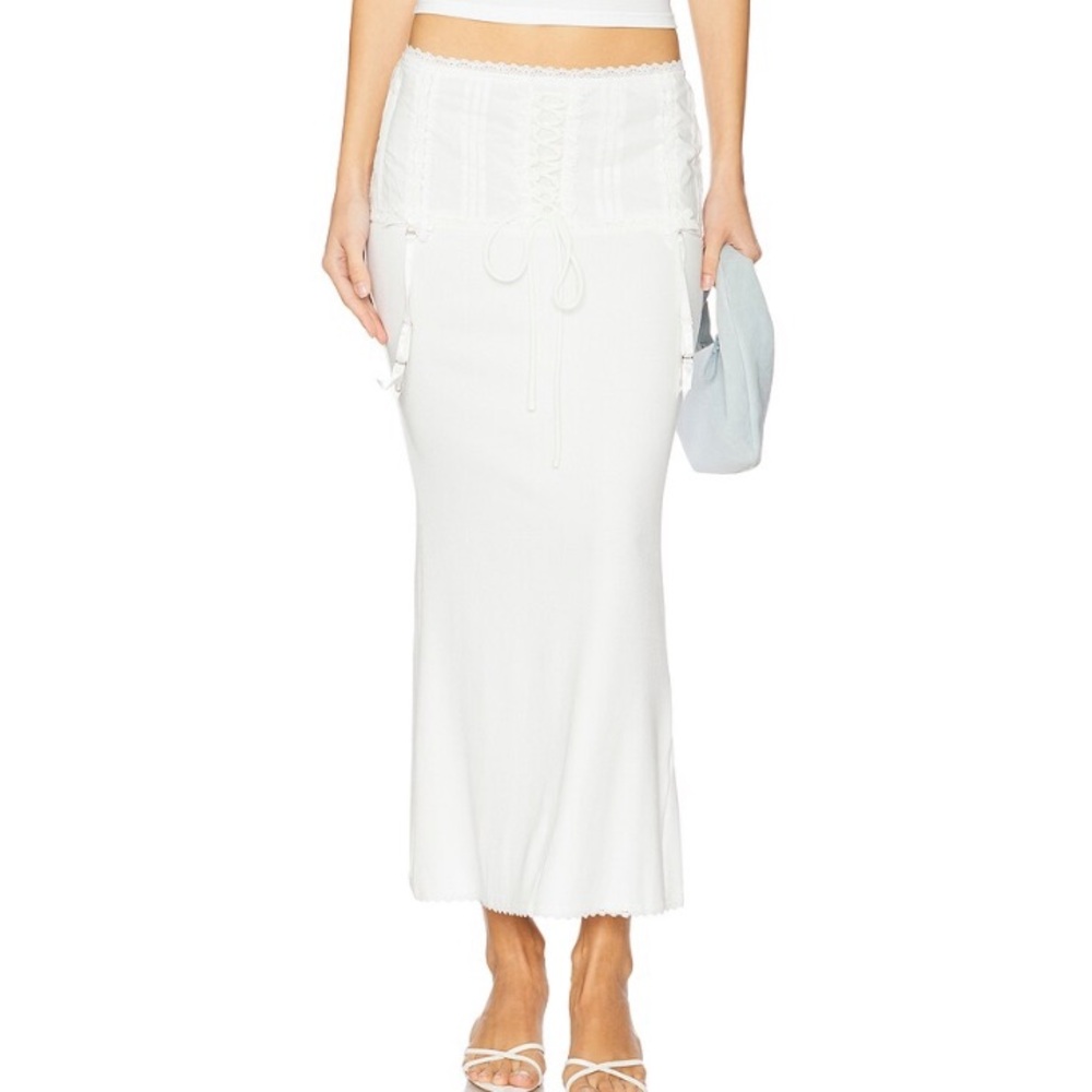 NO DRESS White Lace Patchwork Skirt